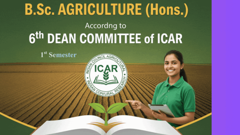 B. Sc. Agriculture (Hons.) Ist. Semester (Six Deam Commitee of ICAR)