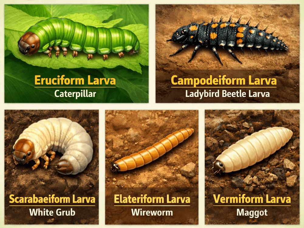 Nag Insect Types Of Larvae And Pupae In Insects - Indianagriexam.com